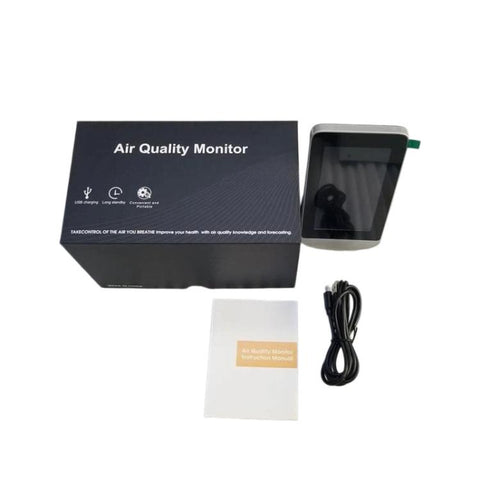 10-In-1 Air Quality Monitor With Data Export To PC Detector For CO2, PM2.5, PM10, HCHO, TVOC, Temperature & Humidity, DM72B