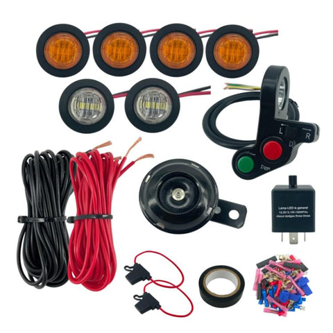 ATV Turn Signal Malfunction Light Horn Wiring Harness Handlebar Thumb Switch With LED Light Kit, CP-4331