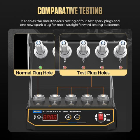 AUTOOL Automotive Engine High-Pressure Five-Hole Spark Plug Tester, US Plug, EU Plug