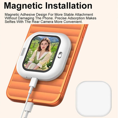 X3 Wired Smartphone Selfie Mirror Magnetic Rear Mounted Selfie Display, X3 Wired