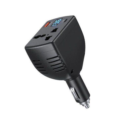 150W Smart Digital Display Car Inverter Cigarette Lighter USB + Type-C Dual-Port Charger