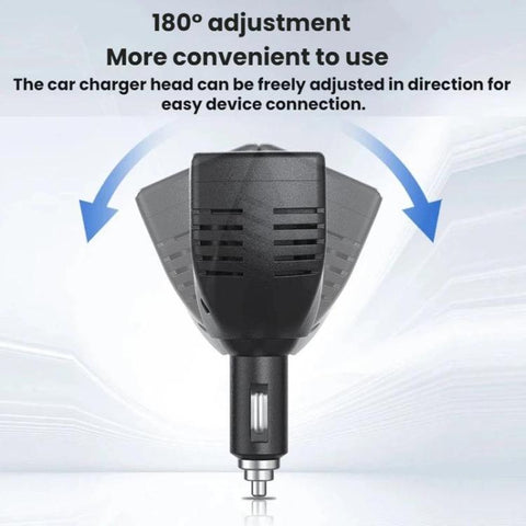 150W Smart Digital Display Car Inverter Cigarette Lighter USB + Type-C Dual-Port Charger