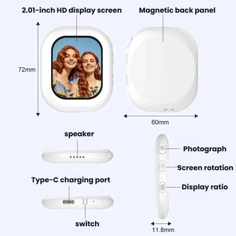 T3 Wireless Phone Selfie Mirror Rear Magnetic Selfie Display, T3 Wireless