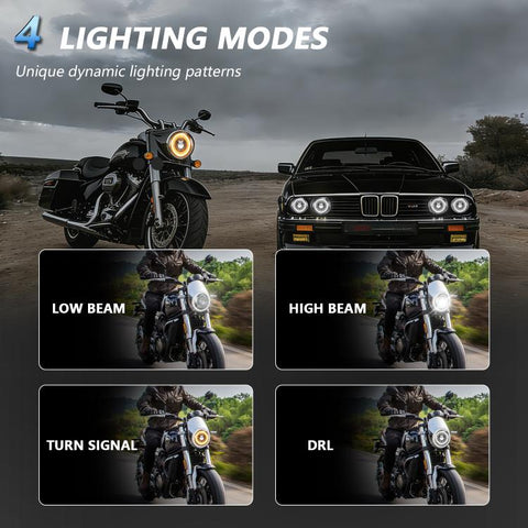 5.75-Inch High-Power Motorcycle Starry Sky Flowing Aperture Cut-Line Headlight, R25