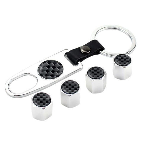 Automotive Carbon Fiber Textured Valve Stems Universal Cap