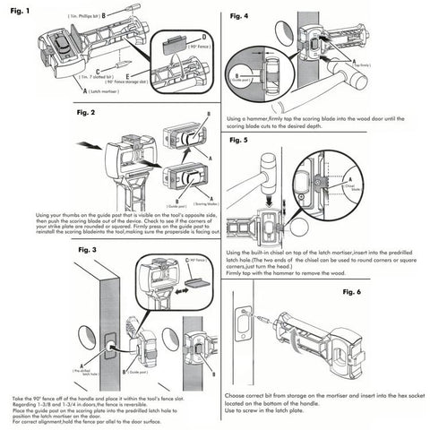 Door Lock Latch Mortise Installation Chisel Tools