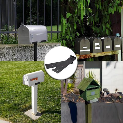 Heavy Iron Mailbox Mounting Bracket Supports Large Mailboxes Up To 8-Inch Wide, 200x50x17mm