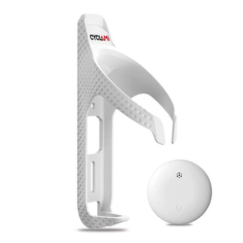 CYCLAMi Bicycle Water Bottle Cage Cycling Cup Holder, White, Black, Black+CYC-HB15 Tracker, White+CYC-HB15 Tracker
