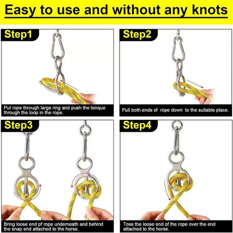 3pcs /Set Safety Rope Buckles Equestrian Barn Stainless Steel Horse Tether Buckles