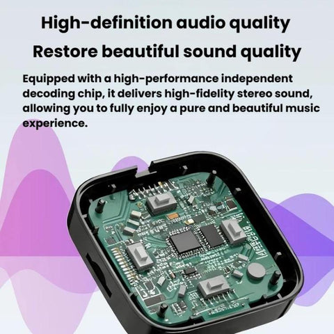 W21 AUX Hands-Free Calling Bluetooth 5.3 Receiver Car Wireless Audio Adapter, W21