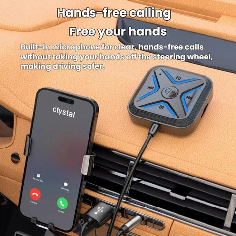 W21 AUX Hands-Free Calling Bluetooth 5.3 Receiver Car Wireless Audio Adapter, W21