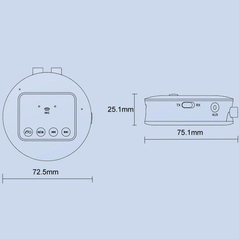 GT77 NFC Bluetooth Receiver & Transmitter With Ambient Light Car Audio Amplifier & Audio Converter, GT77