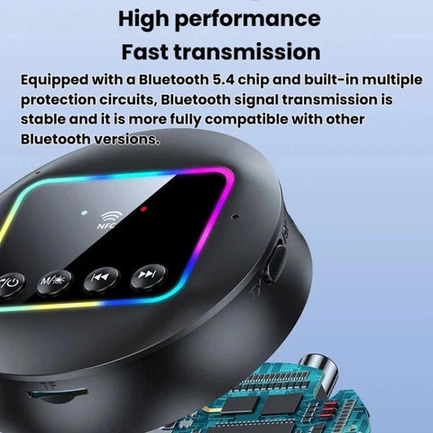 GT77 NFC Bluetooth Receiver & Transmitter With Ambient Light Car Audio Amplifier & Audio Converter, GT77