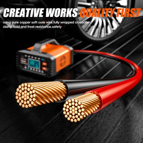 Foxsur 20A 12V/24V Portable Car  Motorcycle Battery Charger, US Plug, EU Plug, UK Plug, AU Plug, JP Plug