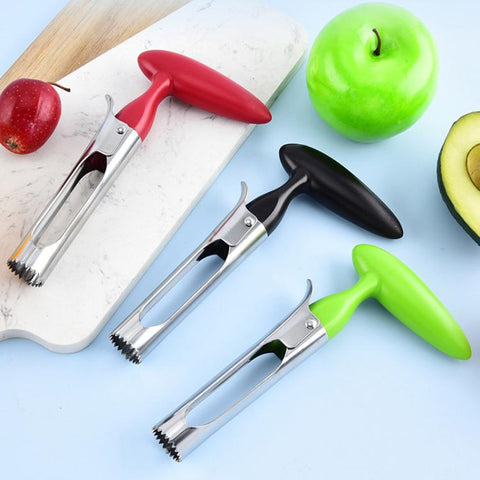 LsCook Stainless Steel Fruit Corer Plastic-Handled Fruit Core Remover