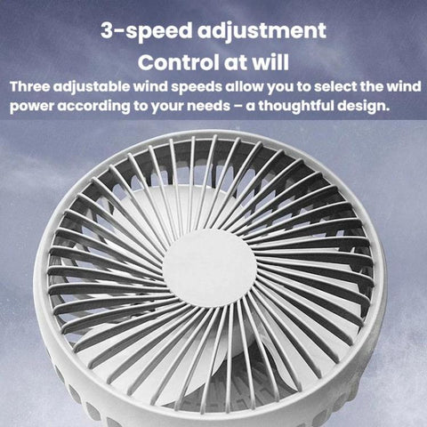 Rundong R-8037 USB Portable High Wind Car Dual-Head Fan Quiet Desk Fan For Office & Desktop