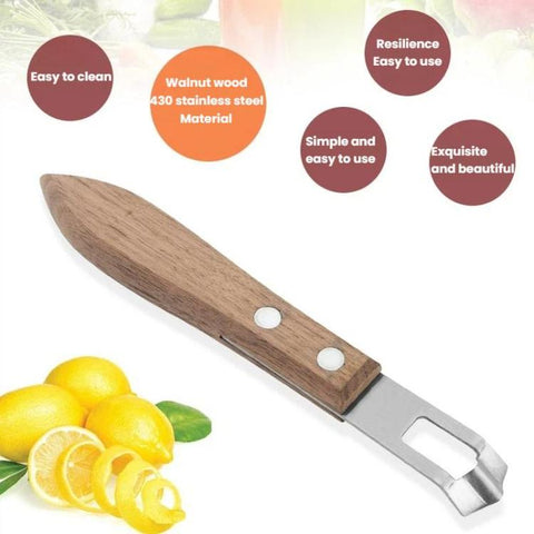 LsCook Stainless Steel Cheese Grater Walnut Handle Lemon Zester Fruit Grater and Peeler