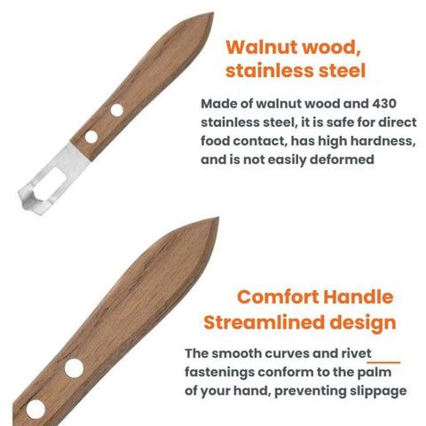 LsCook Stainless Steel Cheese Grater Walnut Handle Lemon Zester Fruit Grater and Peeler