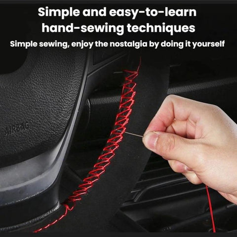 Suede Hand-Stitched Steering Wheel Cover With Center Alignment Marker Universal Car Steering Wheel Protector
