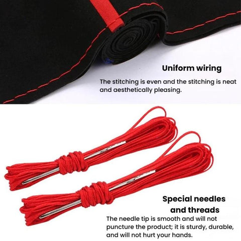 Suede Hand-Stitched Steering Wheel Cover With Center Alignment Marker Universal Car Steering Wheel Protector