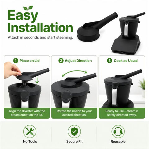 For Thermomix TM7 Silicone Steam Diverter Rotatable Steam Release Pipe, Silicone Steam Diverter
