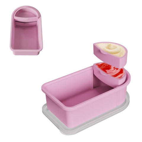 Silicone Snack Container With Removable Sauce Compartments Food Storage For Travel, Picnic & Meal Prep
