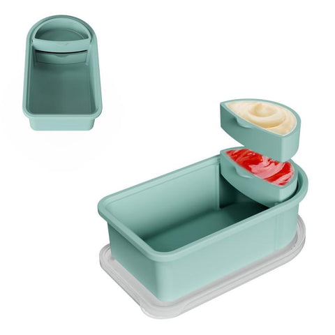 Silicone Snack Container With Removable Sauce Compartments Food Storage For Travel, Picnic & Meal Prep