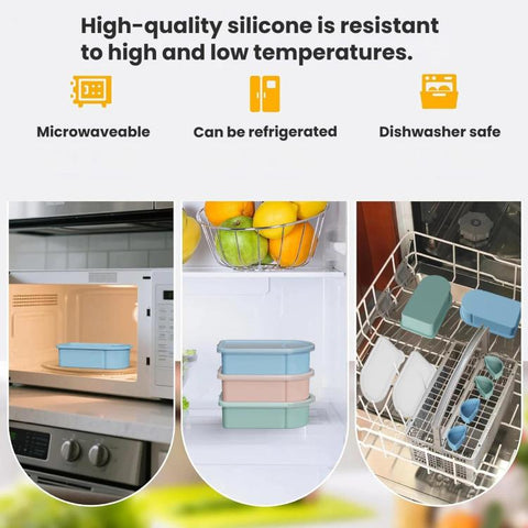 Silicone Snack Container With Removable Sauce Compartments Food Storage For Travel, Picnic & Meal Prep