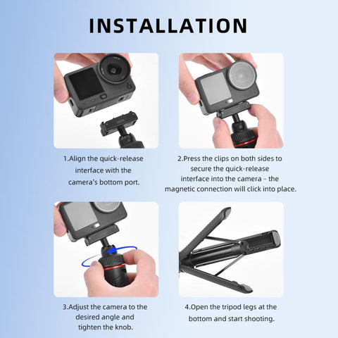 For DJI Osmo Action 6 / Nano BRDRC Extended Selfie Stick Quick-Release Tripod, AC6039_1