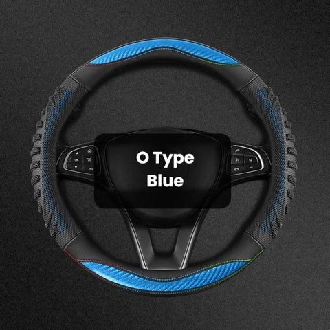 Honeycomb Car Steering Wheel Cover No-Sew Universal Steering Wheel Protector, O Type Blue, O Type Dark Blue, O Type Black, O Type Red, O Type Coffee, D Type Blue, D Type Dark Blue, D Type Black, D Type Red, D Type Coffee