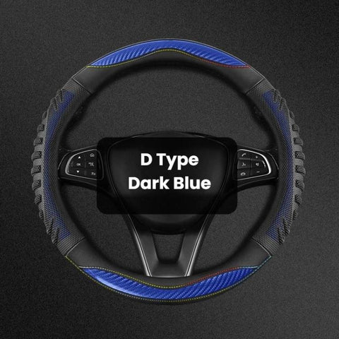 Honeycomb Car Steering Wheel Cover No-Sew Universal Steering Wheel Protector, O Type Blue, O Type Dark Blue, O Type Black, O Type Red, O Type Coffee, D Type Blue, D Type Dark Blue, D Type Black, D Type Red, D Type Coffee