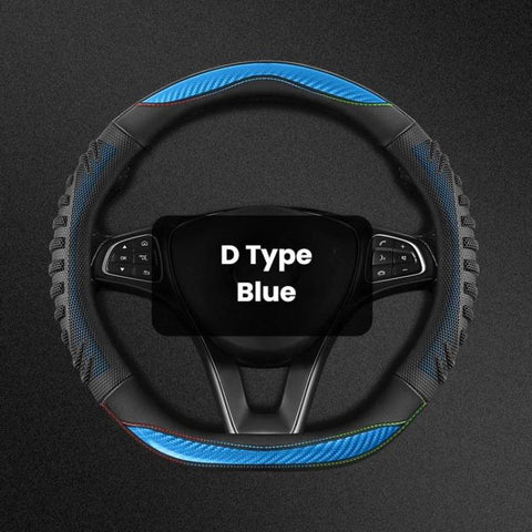Honeycomb Car Steering Wheel Cover No-Sew Universal Steering Wheel Protector, O Type Blue, O Type Dark Blue, O Type Black, O Type Red, O Type Coffee, D Type Blue, D Type Dark Blue, D Type Black, D Type Red, D Type Coffee