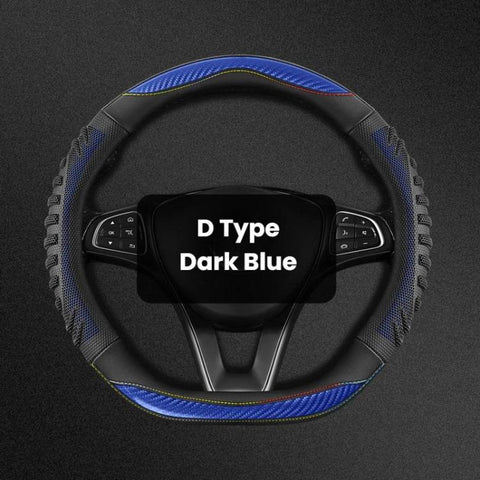 Honeycomb Car Steering Wheel Cover No-Sew Universal Steering Wheel Protector, O Type Blue, O Type Dark Blue, O Type Black, O Type Red, O Type Coffee, D Type Blue, D Type Dark Blue, D Type Black, D Type Red, D Type Coffee