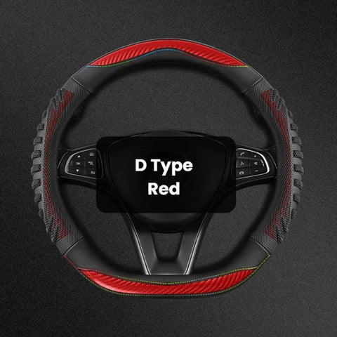 Honeycomb Car Steering Wheel Cover No-Sew Universal Steering Wheel Protector, O Type Blue, O Type Dark Blue, O Type Black, O Type Red, O Type Coffee, D Type Blue, D Type Dark Blue, D Type Black, D Type Red, D Type Coffee