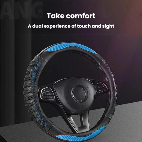 Honeycomb Car Steering Wheel Cover No-Sew Universal Steering Wheel Protector, O Type Blue, O Type Dark Blue, O Type Black, O Type Red, O Type Coffee, D Type Blue, D Type Dark Blue, D Type Black, D Type Red, D Type Coffee