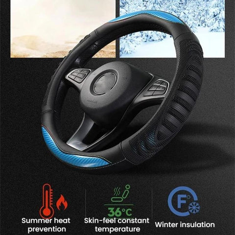 Honeycomb Car Steering Wheel Cover No-Sew Universal Steering Wheel Protector, O Type Blue, O Type Dark Blue, O Type Black, O Type Red, O Type Coffee, D Type Blue, D Type Dark Blue, D Type Black, D Type Red, D Type Coffee