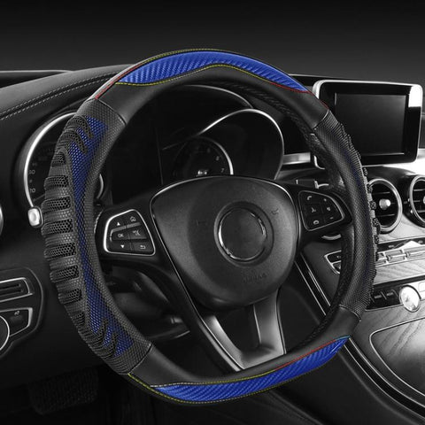 Honeycomb Car Steering Wheel Cover No-Sew Universal Steering Wheel Protector, O Type Blue, O Type Dark Blue, O Type Black, O Type Red, O Type Coffee, D Type Blue, D Type Dark Blue, D Type Black, D Type Red, D Type Coffee