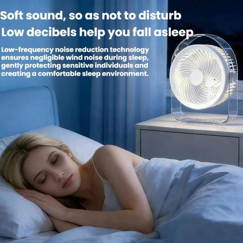 Dormitory Outdoor Desktop Night Light Silent Fan With Night Light, White Direct Plug, Purple Direct Plug, White Rechargeable, Purple Rechargeable