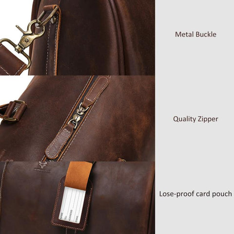 HUMERPAUL MH475 Leather Travel Tote Bag Men Casual Travel Bag, MH475