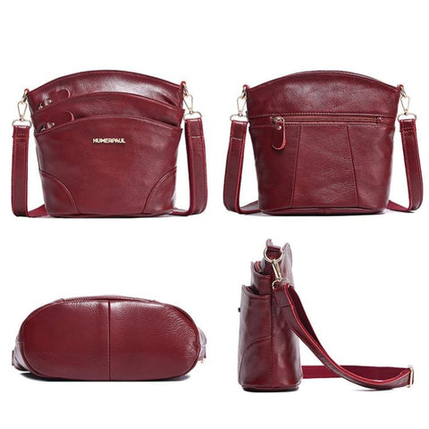 HUMERPAUL WB201 Women Leather Shoulder Bag Large Capacity Crossbody Bag