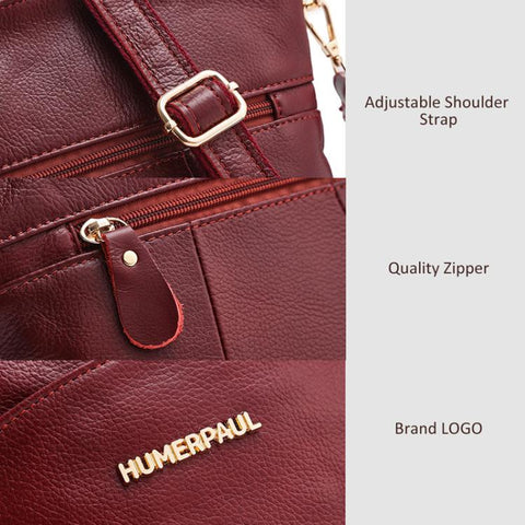 HUMERPAUL WB201 Women Leather Shoulder Bag Large Capacity Crossbody Bag