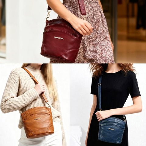HUMERPAUL WB201 Women Leather Shoulder Bag Large Capacity Crossbody Bag