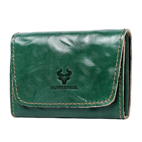 HUMERPAUL HU115 Hand-embossed Vegetable Tanned Leather Credit Card Wallet Coin Pouch