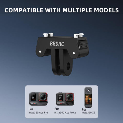 For Insta360 Ace Pro / Ace Pro 2 BRDRC Two-Claw Extendable Magnetic Quick-Release Base