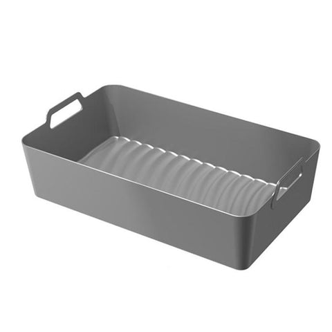 Silicone Air Fryer Liners for Ninja Foodi Dual AF500 / DZ071 Reusable Rectangular Baking Tray with Handles, Integrated Model, 2-in-1 Model