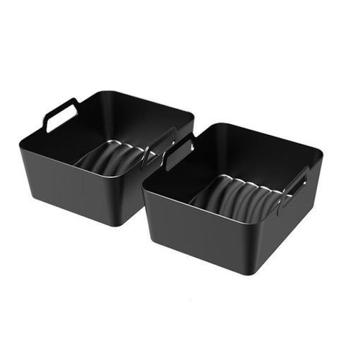 Silicone Air Fryer Liners for Ninja Foodi Dual AF500 / DZ071 Reusable Rectangular Baking Tray with Handles, Integrated Model, 2-in-1 Model