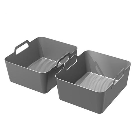 Silicone Air Fryer Liners for Ninja Foodi Dual AF500 / DZ071 Reusable Rectangular Baking Tray with Handles, Integrated Model, 2-in-1 Model