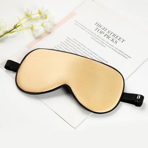 Silk Sleep Mask with Adjustable Buckle & Latex Strap Light Blocking Eye Mask