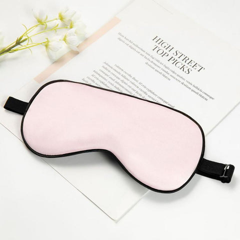 Silk Sleep Mask with Adjustable Buckle & Latex Strap Light Blocking Eye Mask