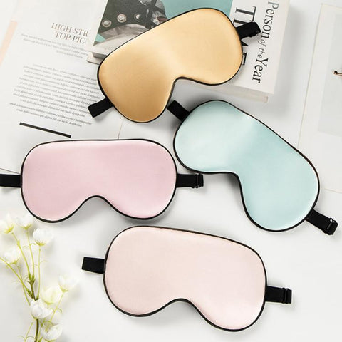 Silk Sleep Mask with Adjustable Buckle & Latex Strap Light Blocking Eye Mask